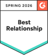 G2 badge - best relationship