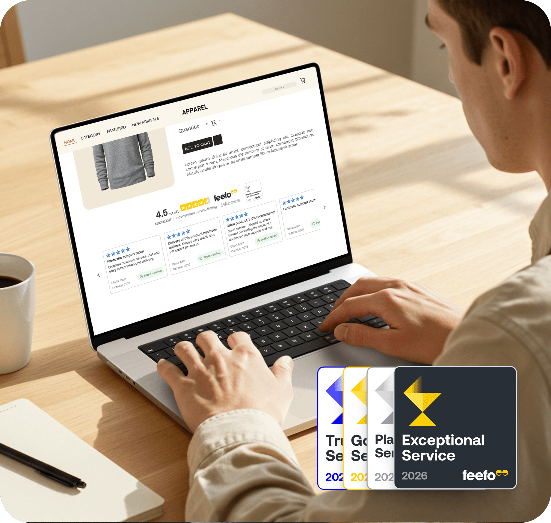 Product page 1 - Trusted service awards